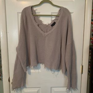 Distressed Crop Sweater